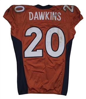 2009 Brian Dawkins Game Used Denver Broncos Home Jersey Photo Matched To 11/9/2009 (Broncos LOA & Resolution Photomatching)